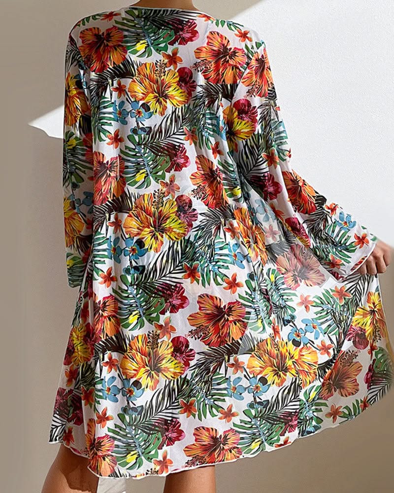 Blomtryck Bikinis et Cover Up-Costumes Estivaux pour Femmes-PARIS FEMME