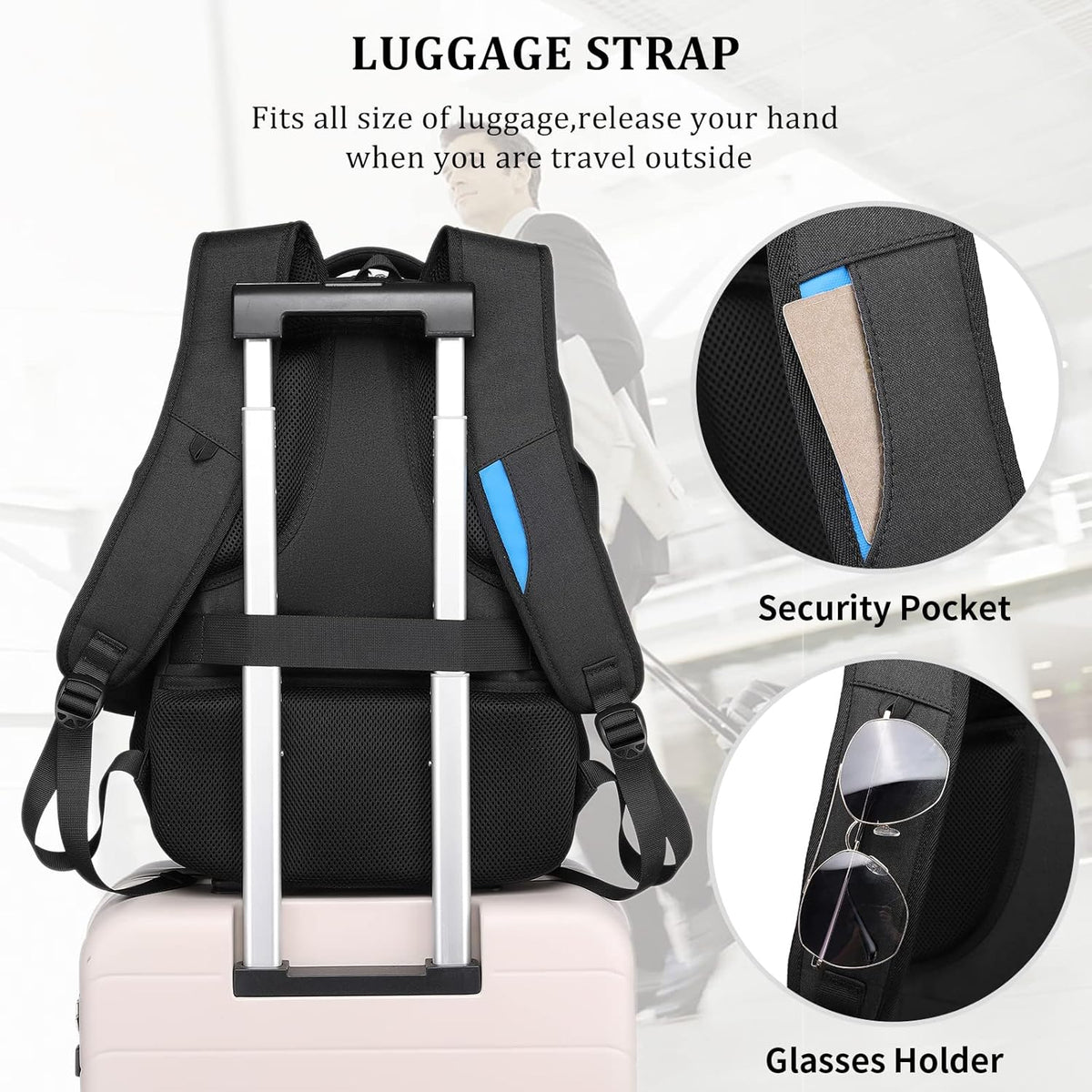 Sac à dos pour ordinateur portable | Résistant à l'eau, port USB | Sac de voyage, compartiments d'organisation