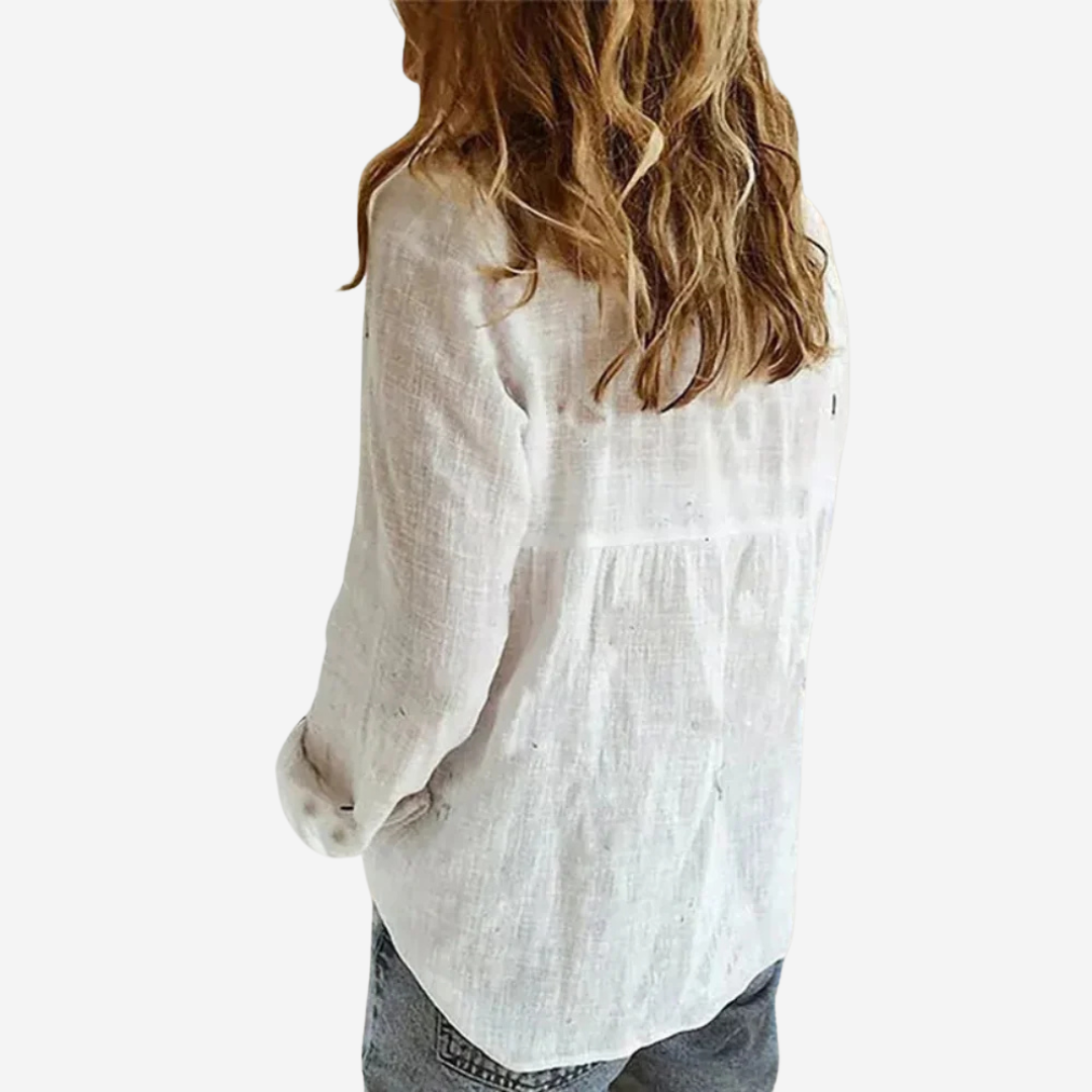 FEMKE – Chemisier Femme Lin - Confort - Élégance - Style-Topjes & Shirts-PARIS FEMME