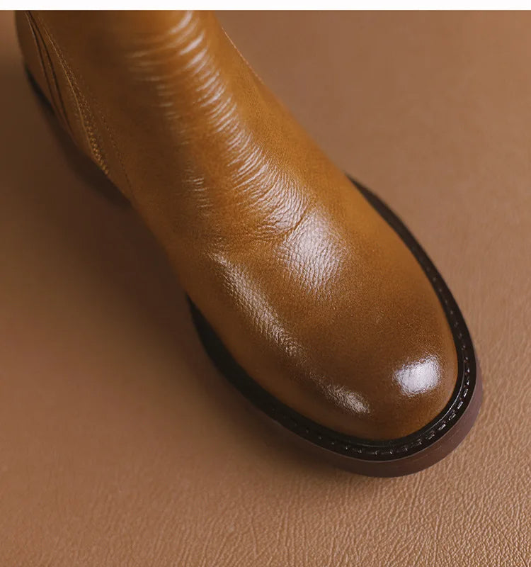 Bottes Cuir Talon Moyen - Élégance LUXE™-Chaussures-PARIS FEMME
