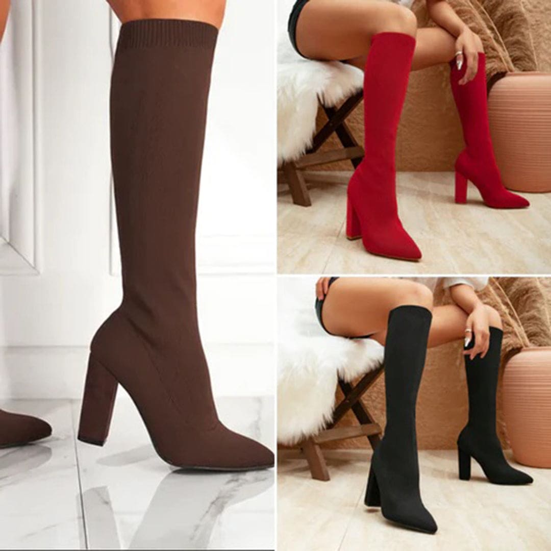 Mila - Bottes à chaussettes - Hauteur genou - Buiten-Chaussures-PARIS FEMME