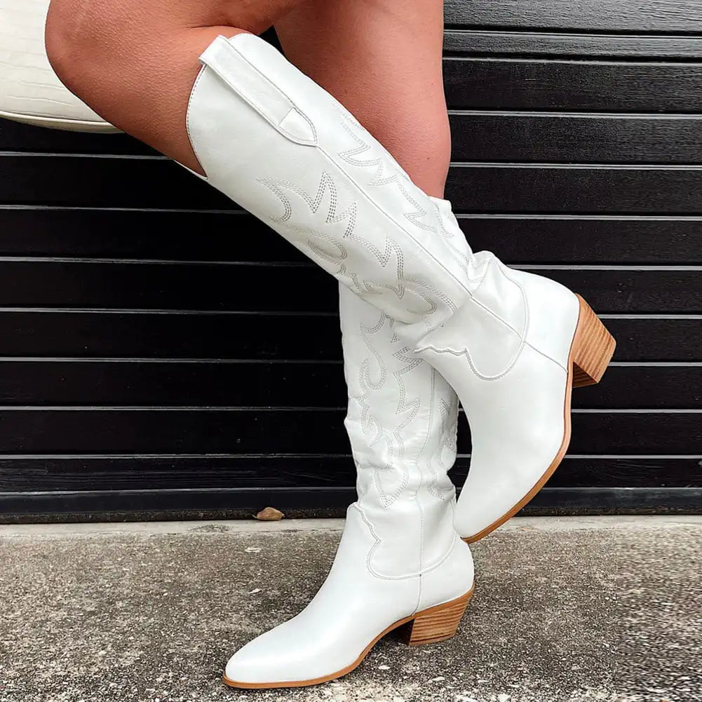 Bottes western bout pointu talon moyen printemps-Chaussures-PARIS FEMME