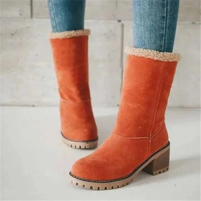 Bottes mi-hautes en laine - Confort et style - Femme-Chaussures-PARIS FEMME