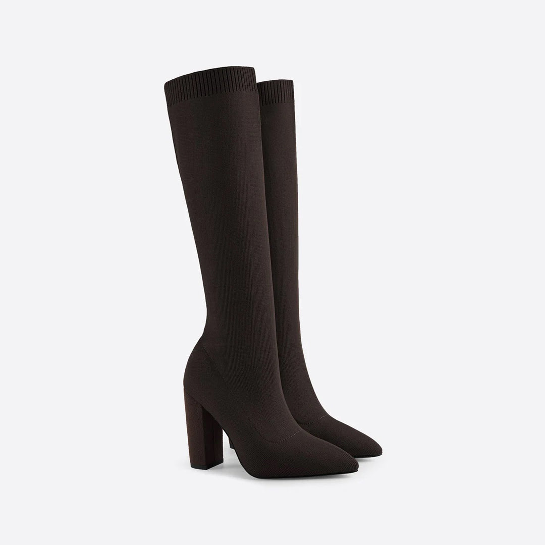 Mila - Bottes à chaussettes - Hauteur genou - Buiten-Chaussures-PARIS FEMME