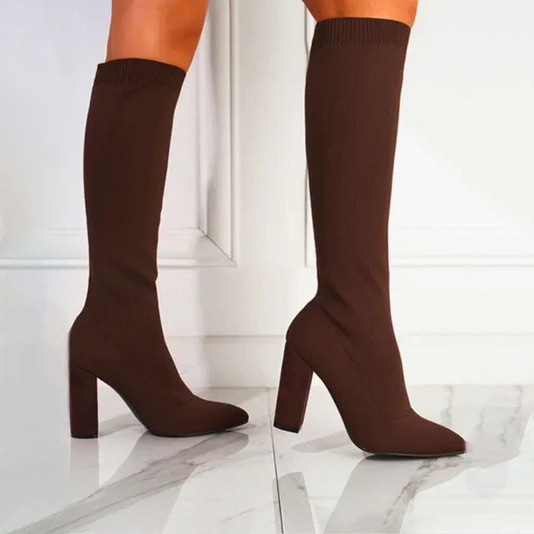 Mila - Bottes à chaussettes - Hauteur genou - Buiten-Chaussures-PARIS FEMME