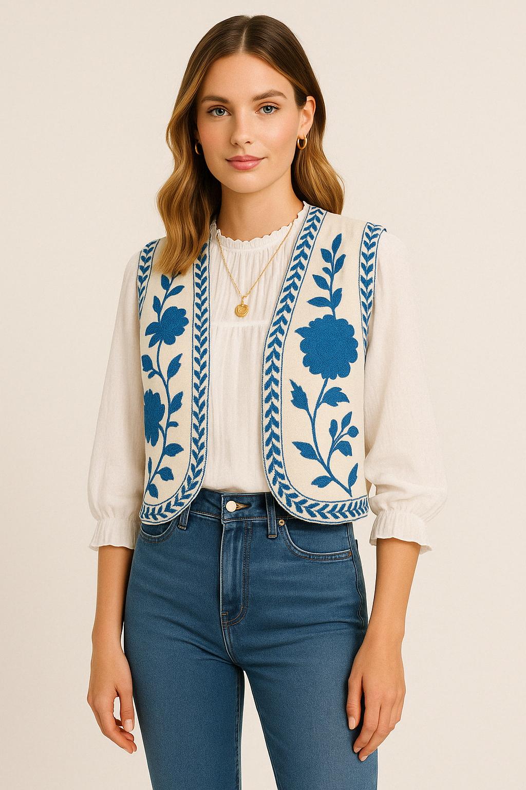 Zula Brodé Fleurs Gilet Femme-Pull Col Roulé pour Femme-PARIS FEMME