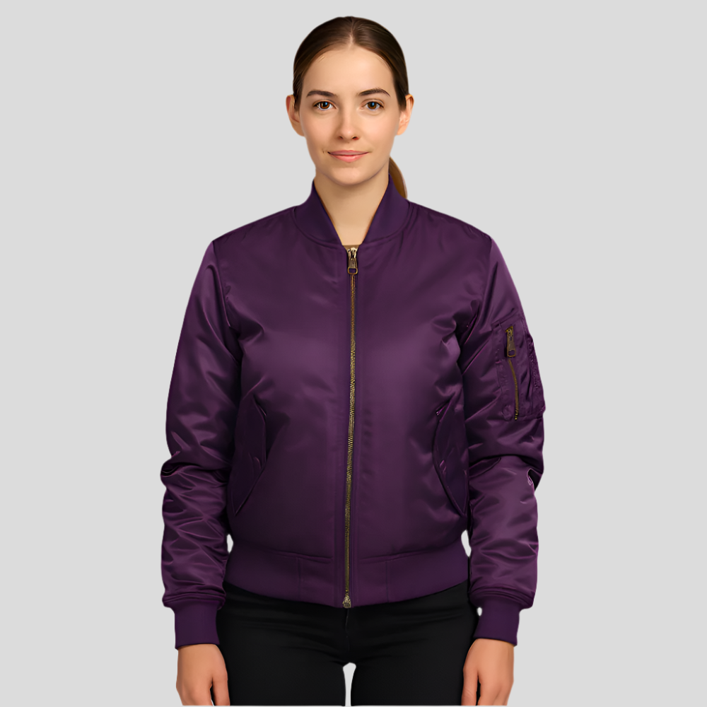 Veste pilote MA-1 pour femmes - Design classique - Bord-côte