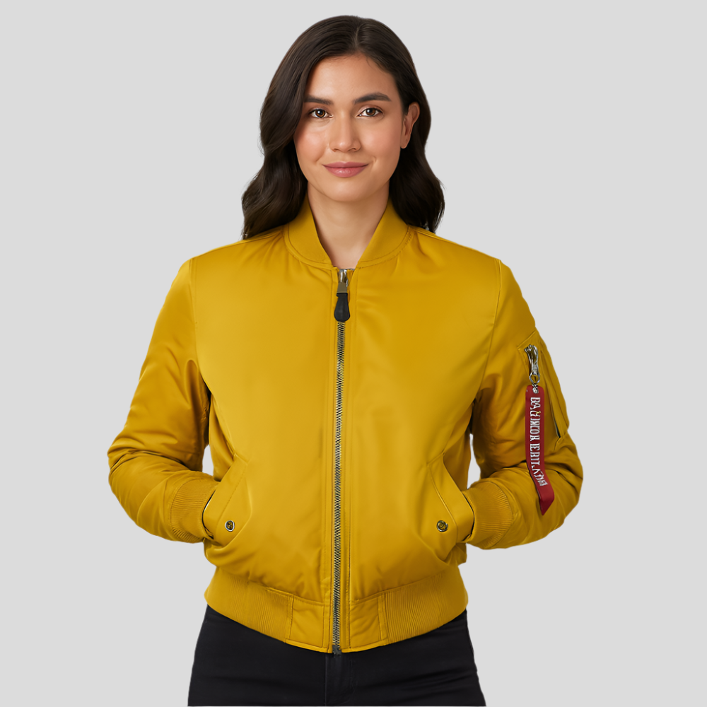 Veste pilote MA-1 pour femmes - Design classique - Bord-côte