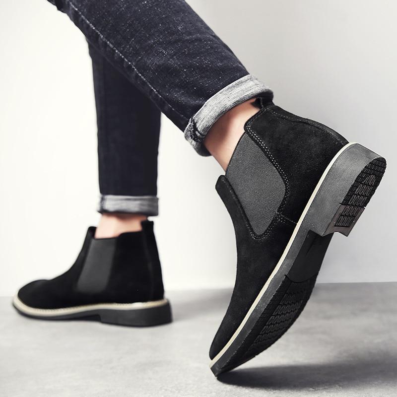 Bottines Chelsea en daim pour hommes - Élégance et confort-Chaussures-PARIS FEMME