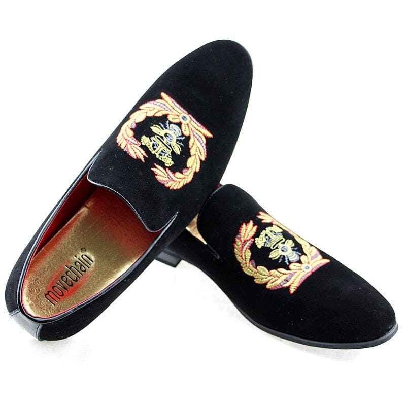 Mocassins brodés avec blason - Élégance et confort-Chaussures-PARIS FEMME