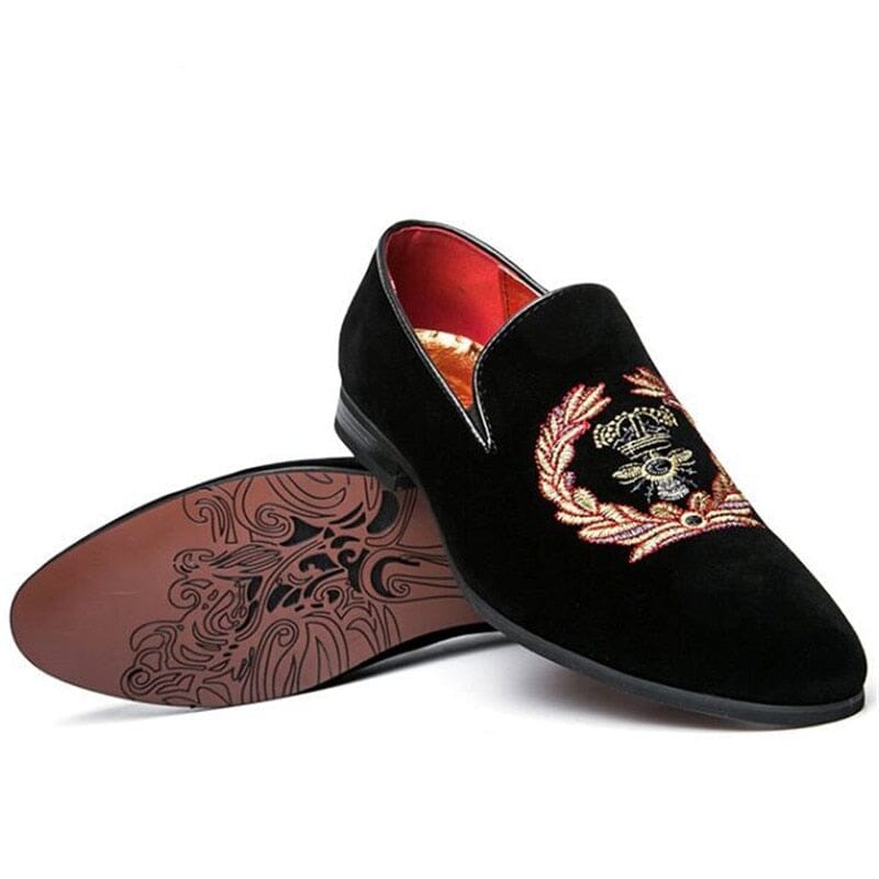 Mocassins brodés avec blason - Élégance et confort-Chaussures-PARIS FEMME