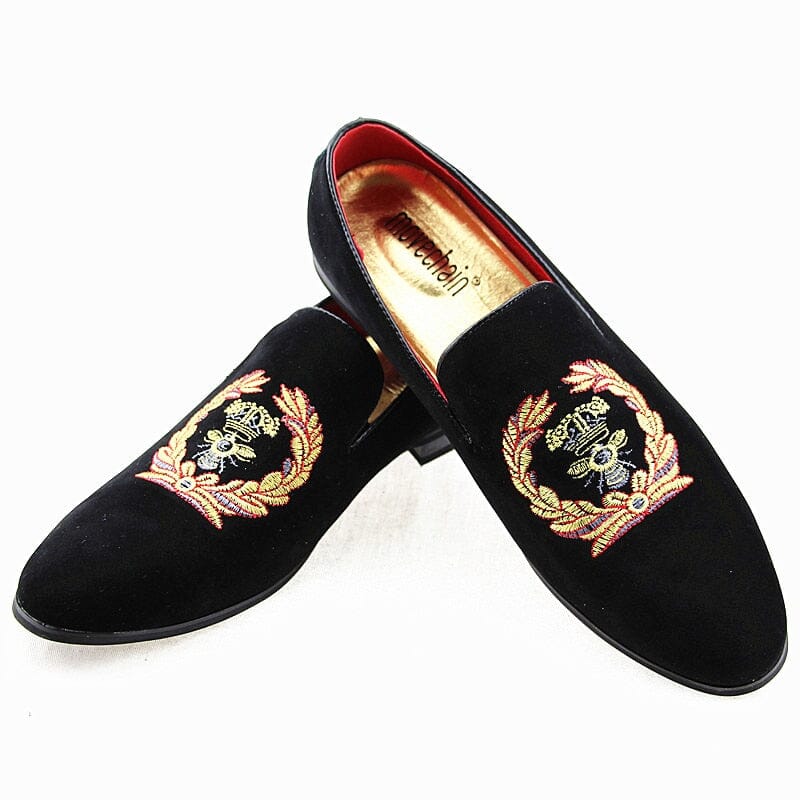 Mocassins brodés avec blason - Élégance et confort-Chaussures-PARIS FEMME