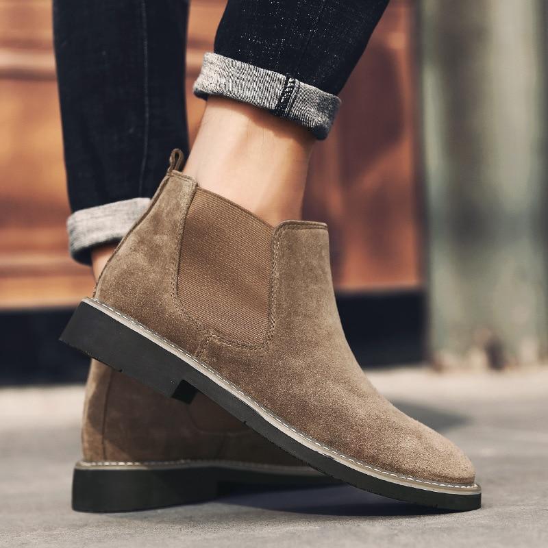Bottines Chelsea en daim pour hommes - Élégance et confort-Chaussures-PARIS FEMME