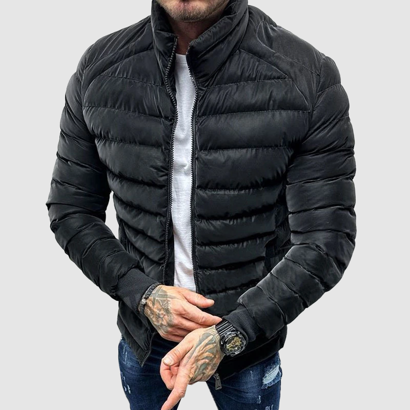 Veste Puffer Homme - Isolation Rembourrée - Col Haut - Coupe Ajustée