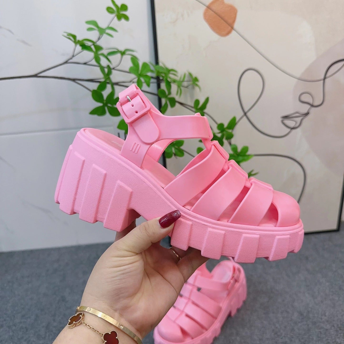 Plateforme Solide - Bout Fermé - Confort et Style-Chaussures-PARIS FEMME
