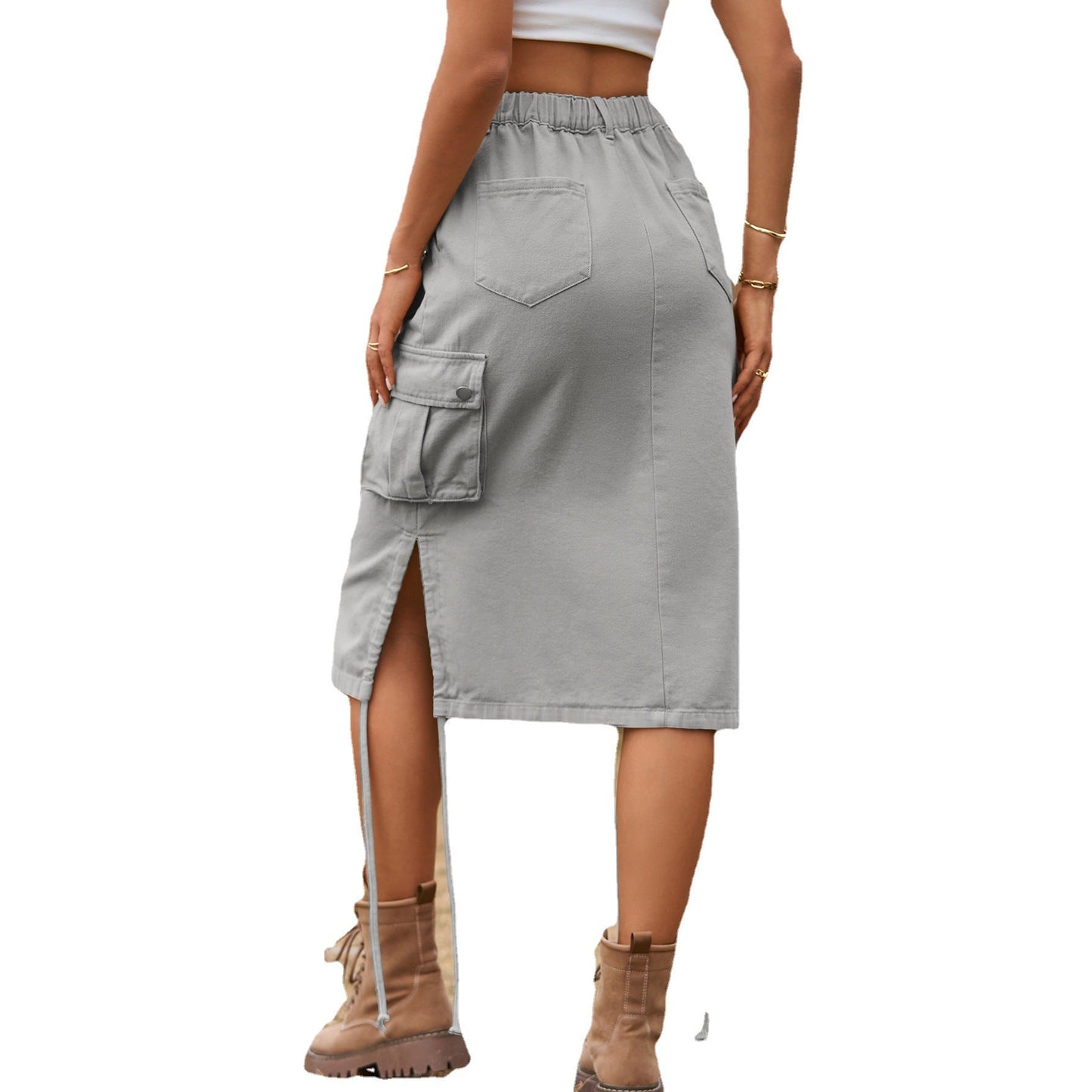 Jupe cargo pour femmes avec poches latérales et ourlet ajustable Chic und Stil-Short en jean-PARIS FEMME