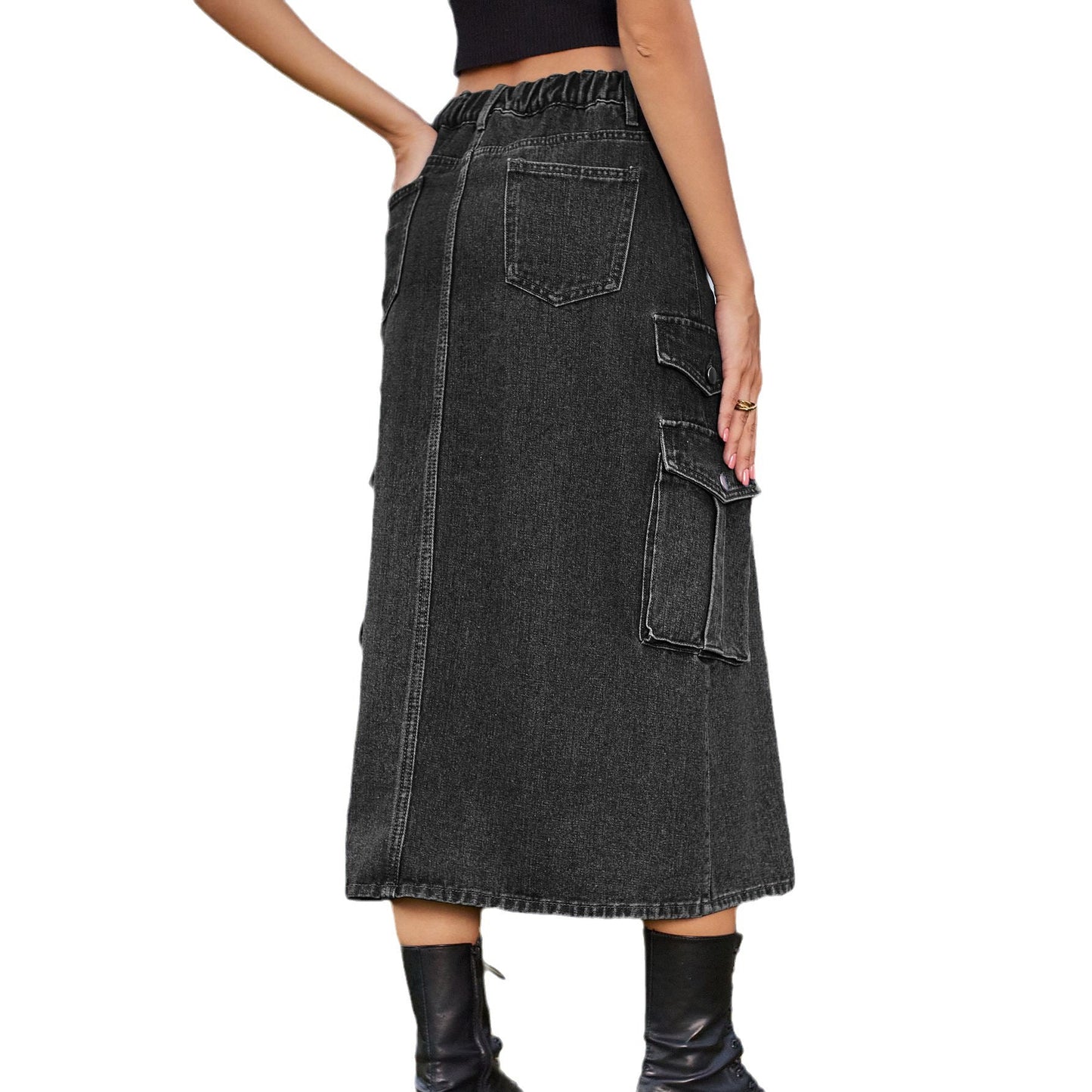 Jupe cargo pour femmes avec poches pratiques et coupe haute Chic und Stil-Short en jean-PARIS FEMME