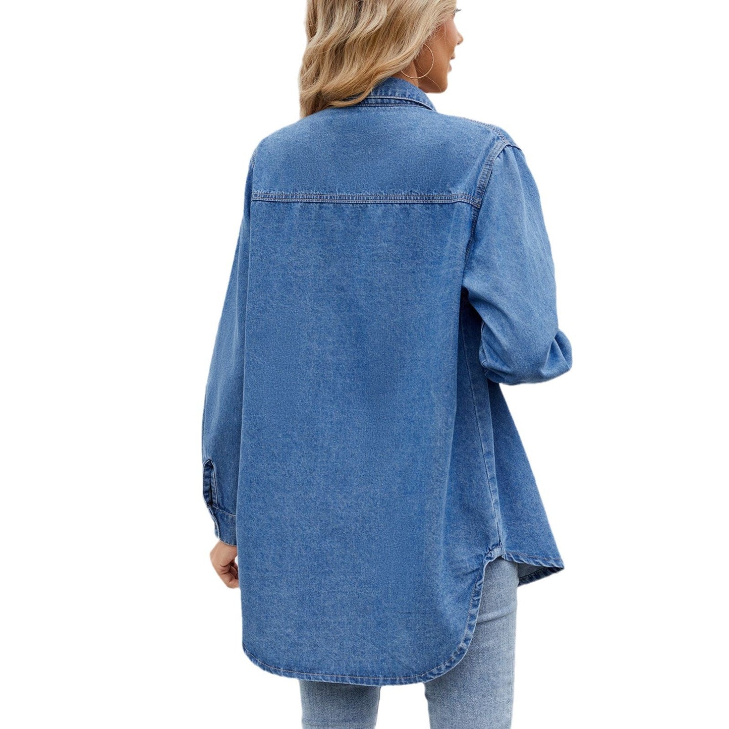 Veste en denim oversized pour femmes avec poches poitrine et coupe décontractée Chic und Stil-Jeans Outfit-PARIS FEMME