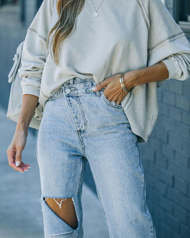 Dames Jeans Destroyed au Style Vintage Chic und Stil-Jeans-PARIS FEMME