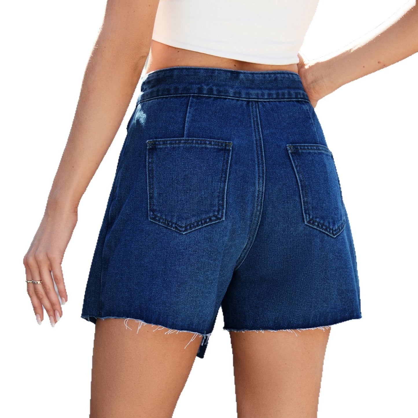 Robe en denim pour femmes avec ourlet asymétrique et poches pratiques Chic und Stil-Short en jean-PARIS FEMME