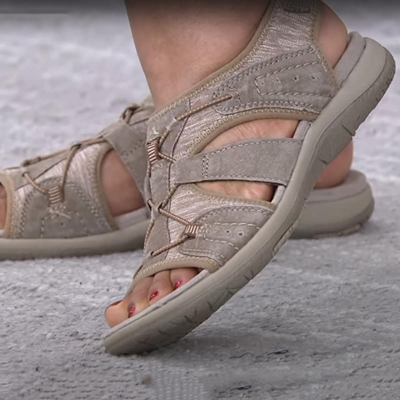 Sandales Rondes À Bout Ouvert - Confort - Élégance-Chaussures-PARIS FEMME