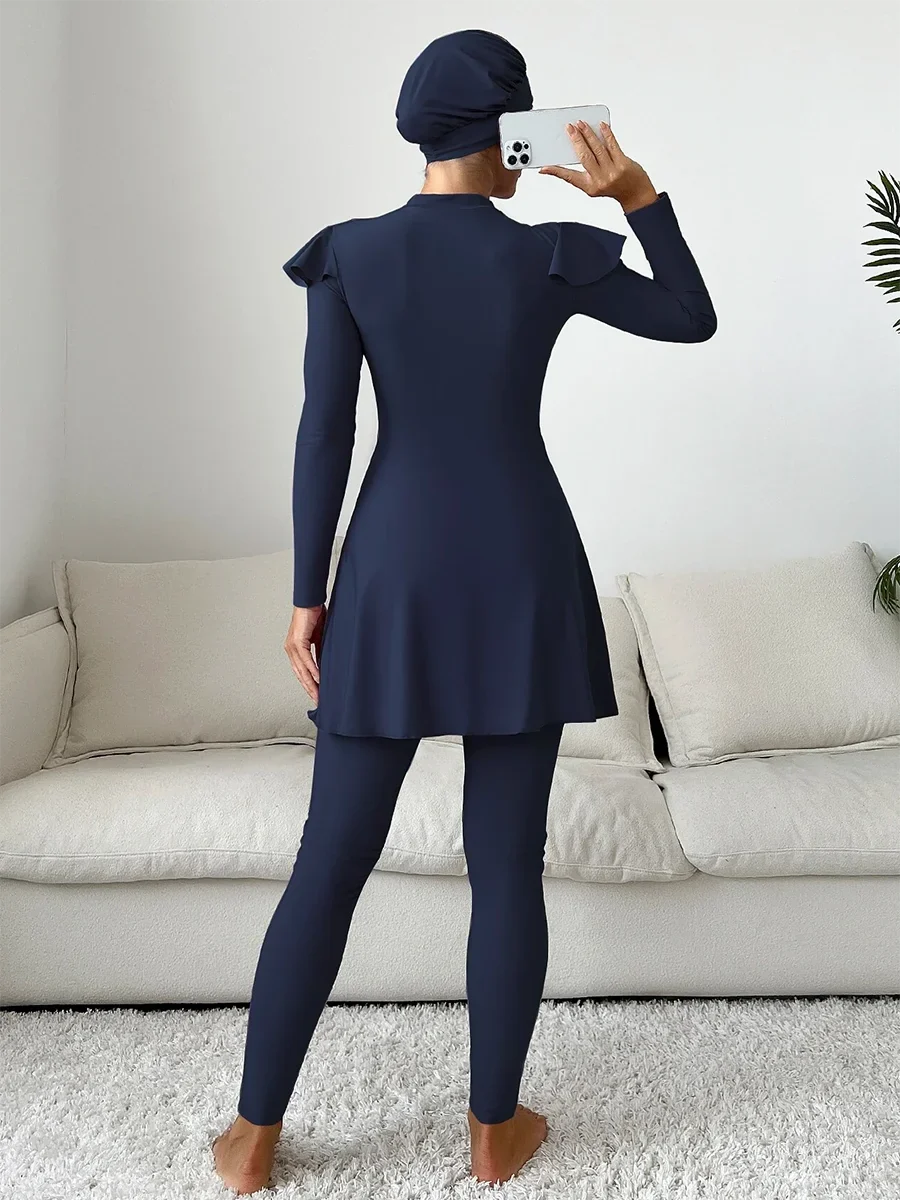 3PCS Burkini - Imprimé floral- Couverture complète-Burkini-PARIS FEMME