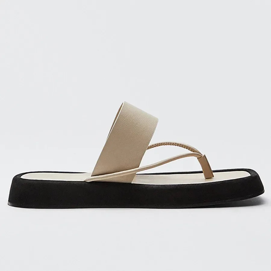 Mariani Dame Mules à semelles épaisses – Confort élégant pour les journées d'été-Sandales-PARIS FEMME