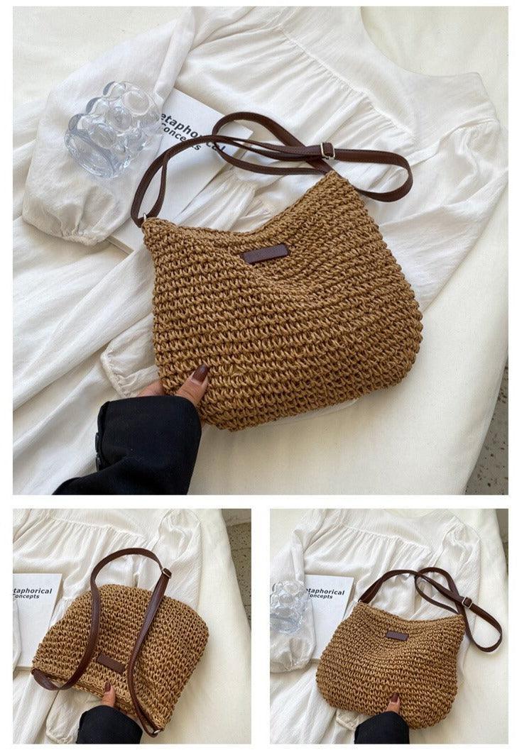 Sac Paille Tressée Artisanale - Tropical-sac à main-PARIS FEMME