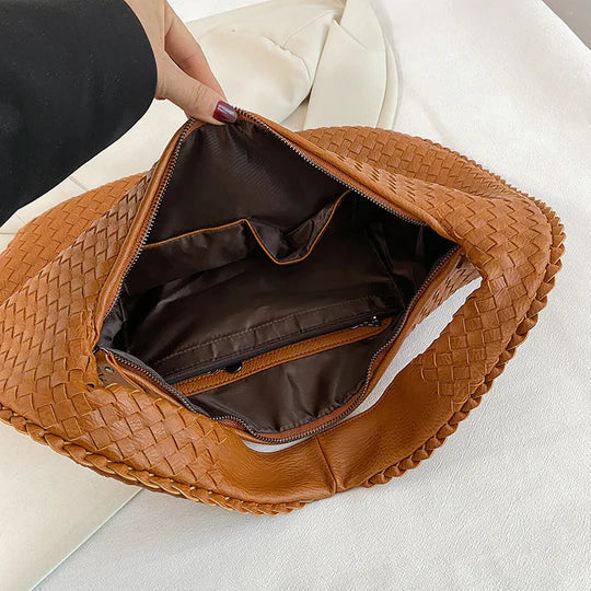 Sac bandoulière cuir éco-tressé - Maria-sac à main-PARIS FEMME
