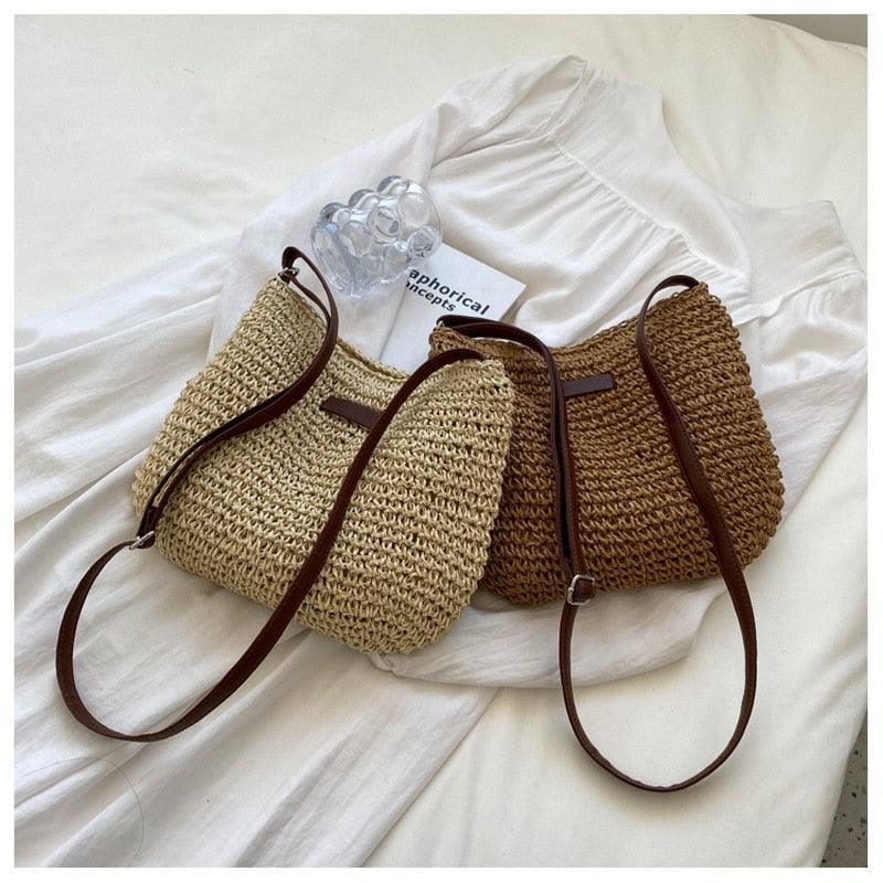 Sac Paille Tressée Artisanale - Tropical-sac à main-PARIS FEMME