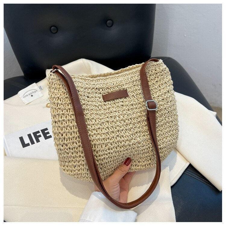 Sac Paille Tressée Artisanale - Tropical-sac à main-PARIS FEMME
