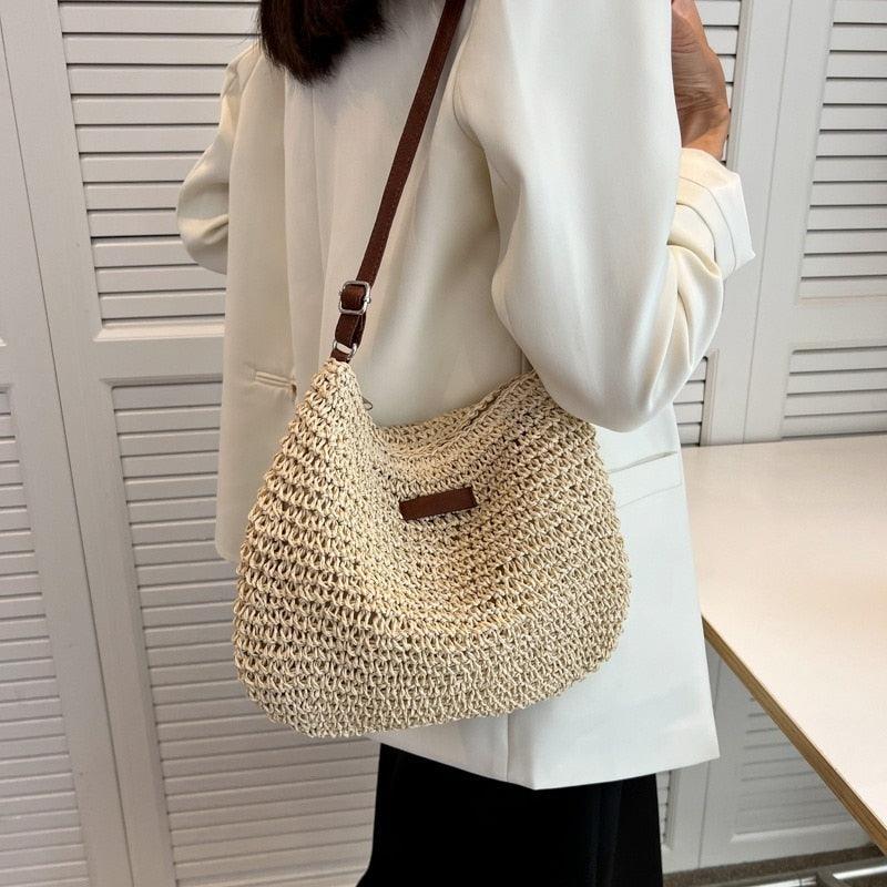 Sac Paille Tressée Artisanale - Tropical-sac à main-PARIS FEMME