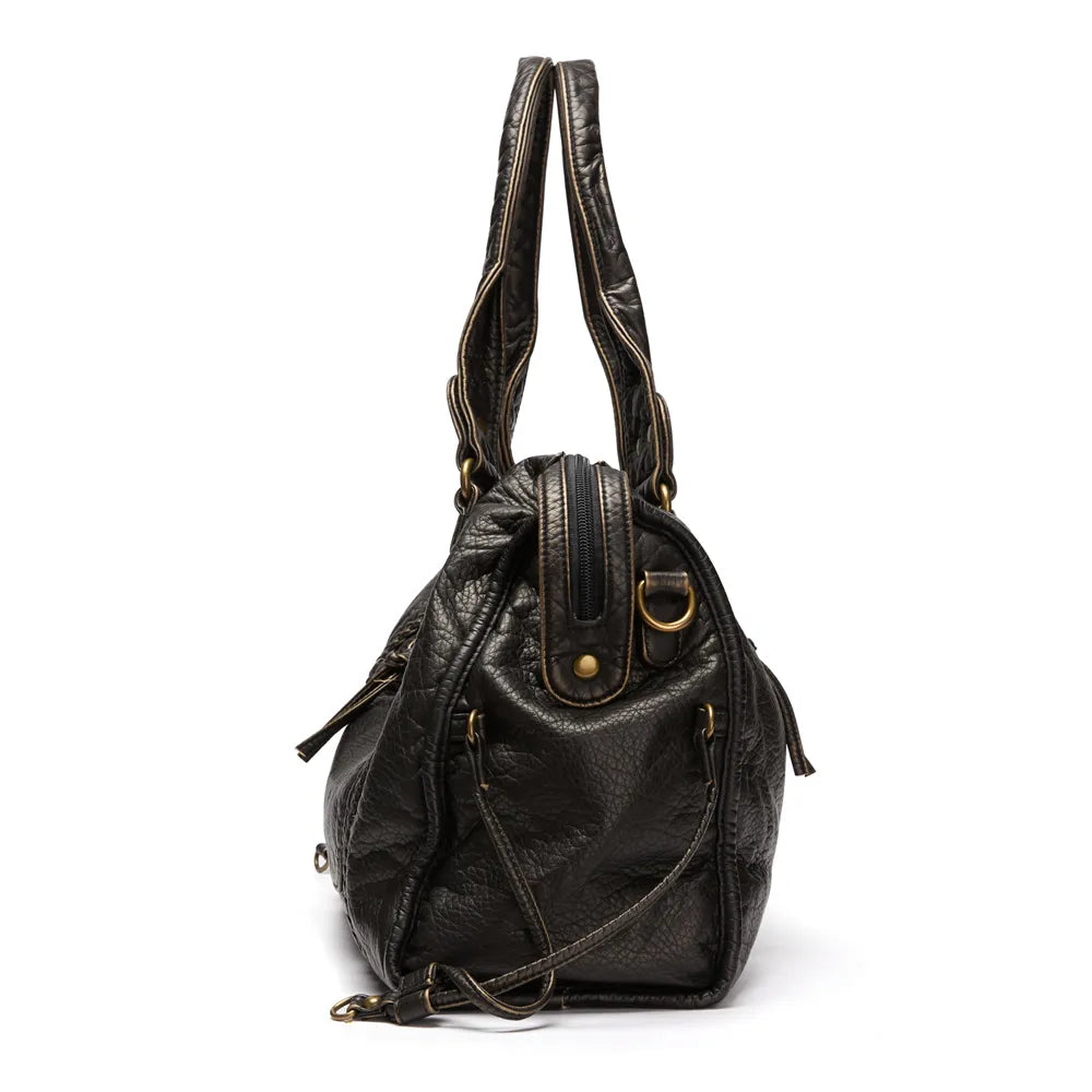 Élégance Noire - Sac à Main Luxe - Cuir Véritable-sac à main-PARIS FEMME