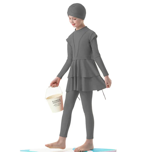 Abaya Modeste 3 Pièces Noir - Burkini Musulman 2024-Burkini-PARIS FEMME