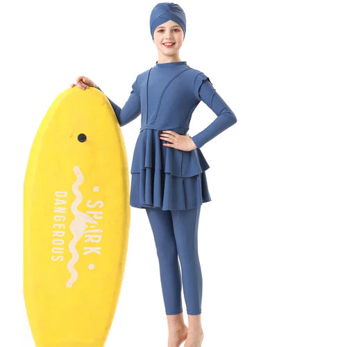 Abaya Modeste 3 Pièces Noir - Burkini Musulman 2024-Burkini-PARIS FEMME