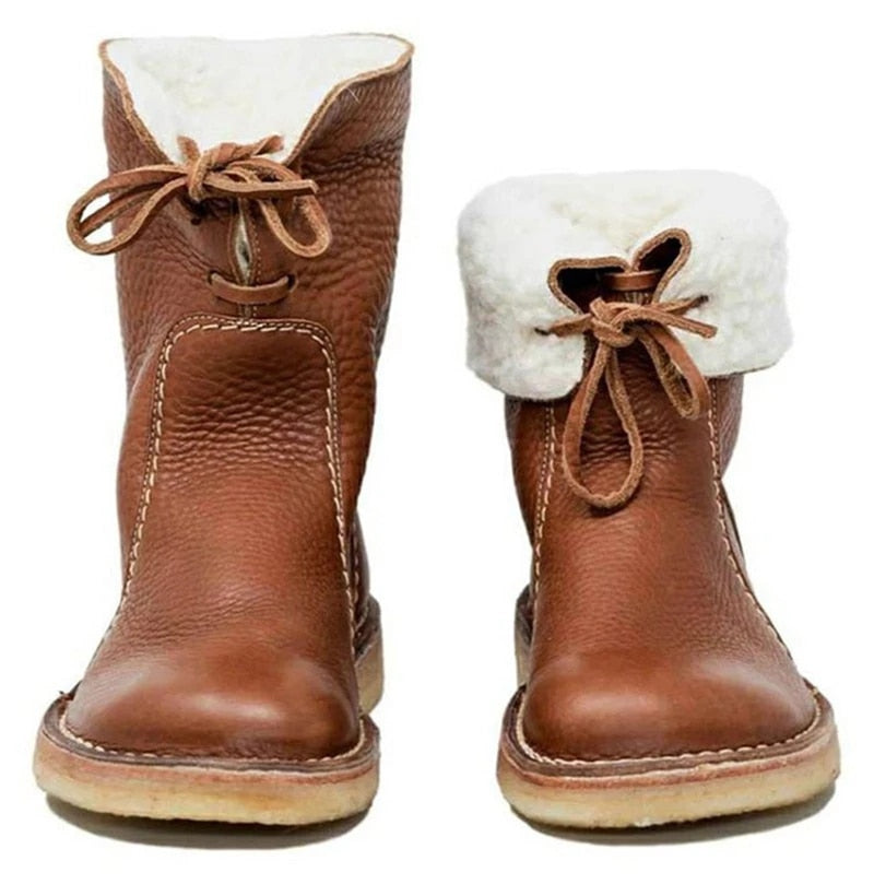 Bottes cuir veau imperméables - Doublure laine - 50% rabais-Chaussures-PARIS FEMME