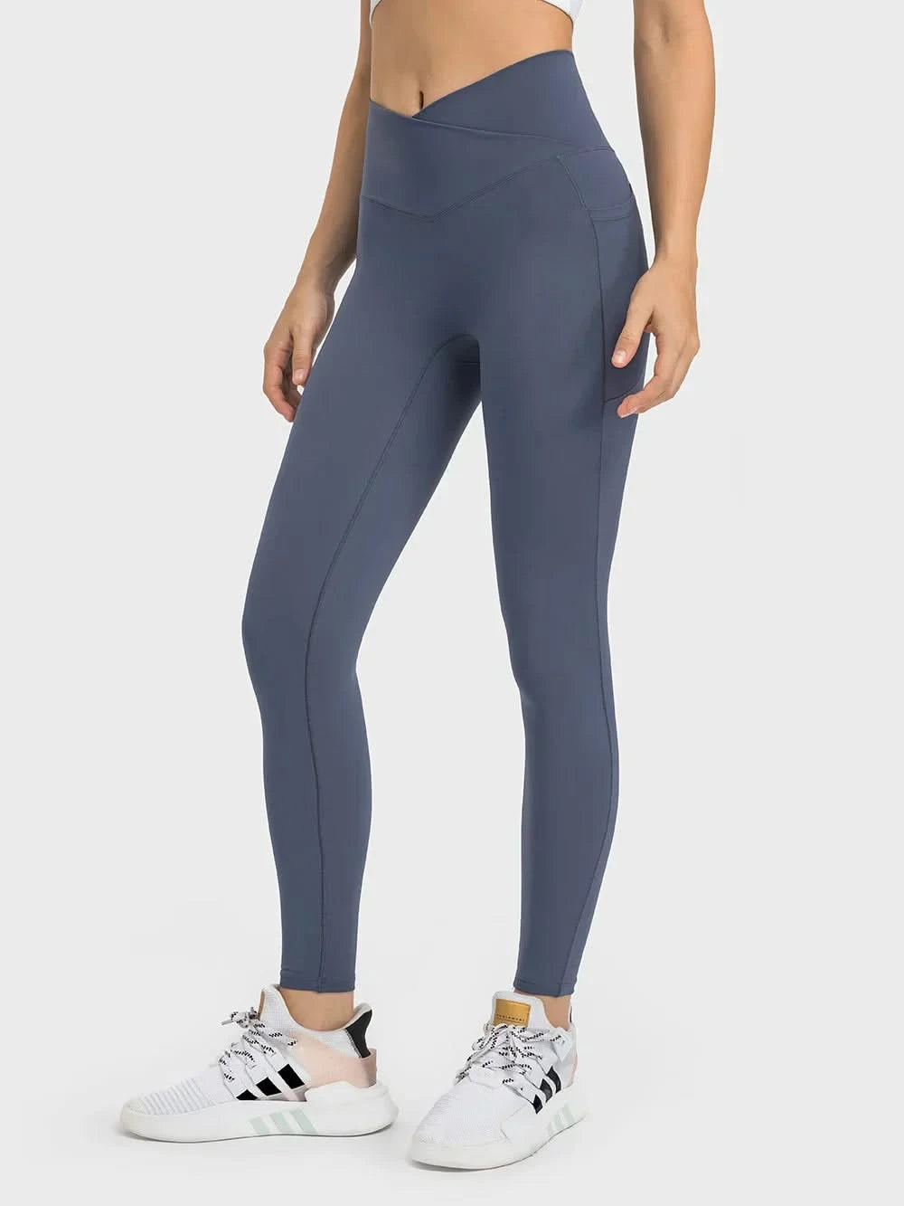 Legging de sport bleu sans couture-Leggings femme-PARIS FEMME