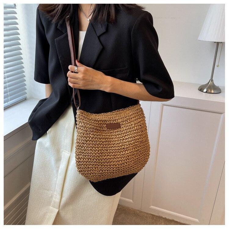 Sac Paille Tressée Artisanale - Tropical-sac à main-PARIS FEMME