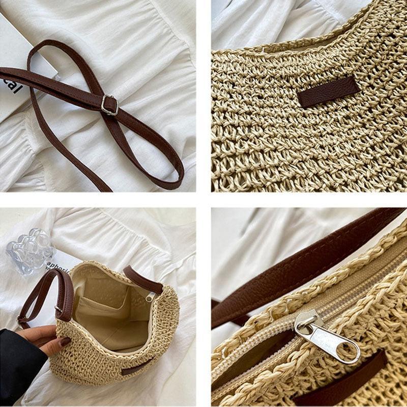Sac Paille Tressée Artisanale - Tropical-sac à main-PARIS FEMME
