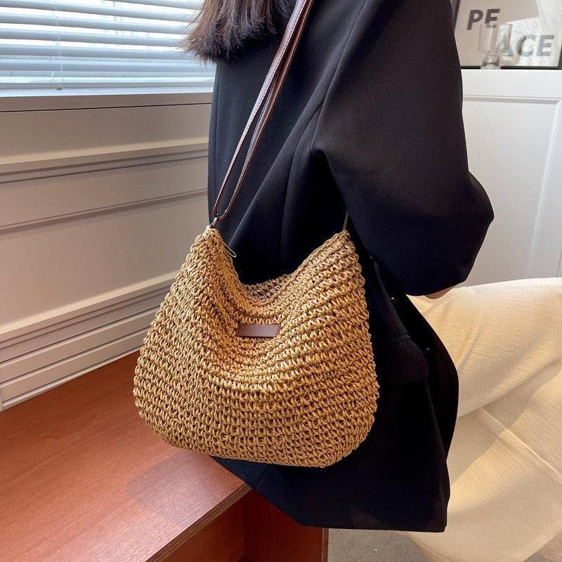 Sac Paille Tressée Artisanale - Tropical-sac à main-PARIS FEMME