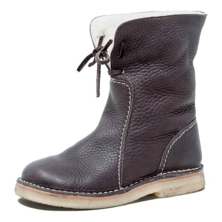 Bottes cuir veau imperméables - Doublure laine - 50% rabais-Chaussures-PARIS FEMME