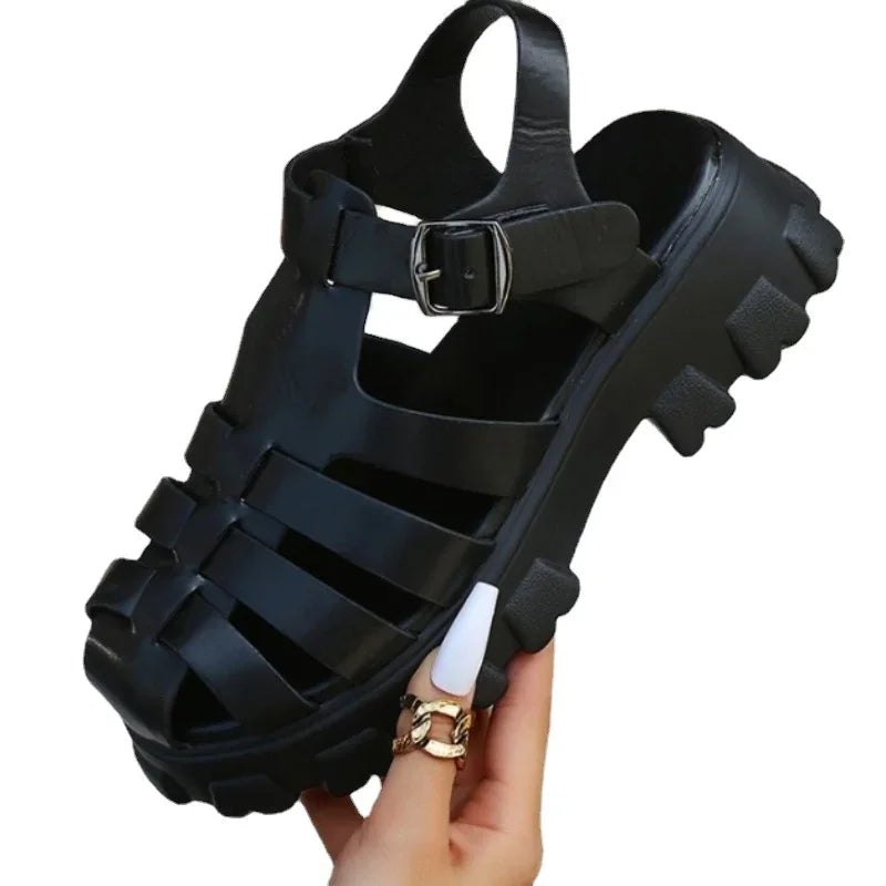 Plateforme Solide - Bout Fermé - Confort et Style-Chaussures-PARIS FEMME