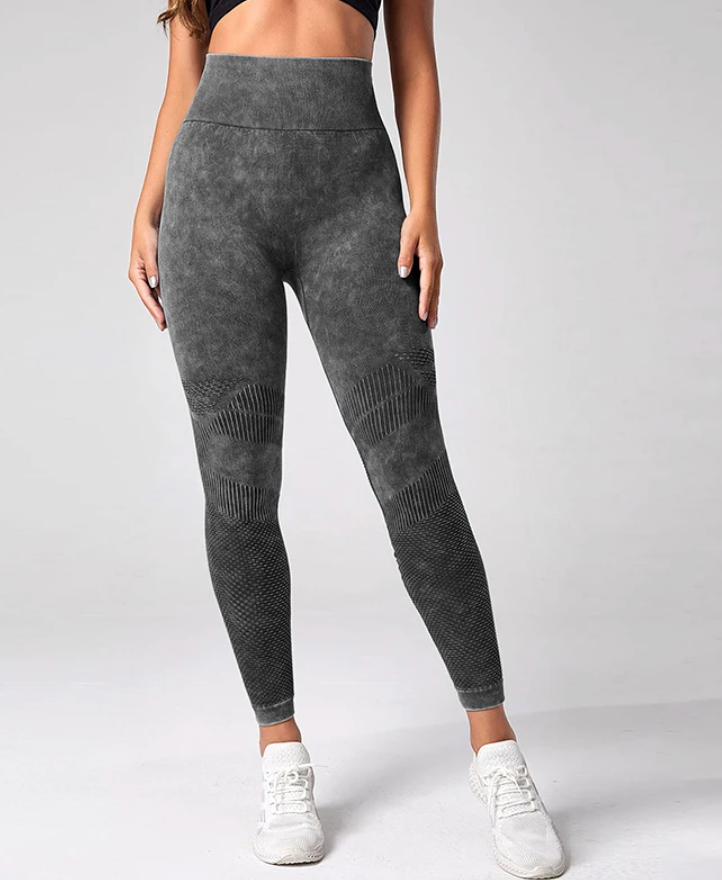 Legging de sport gris sans couture-Leggings femme-PARIS FEMME