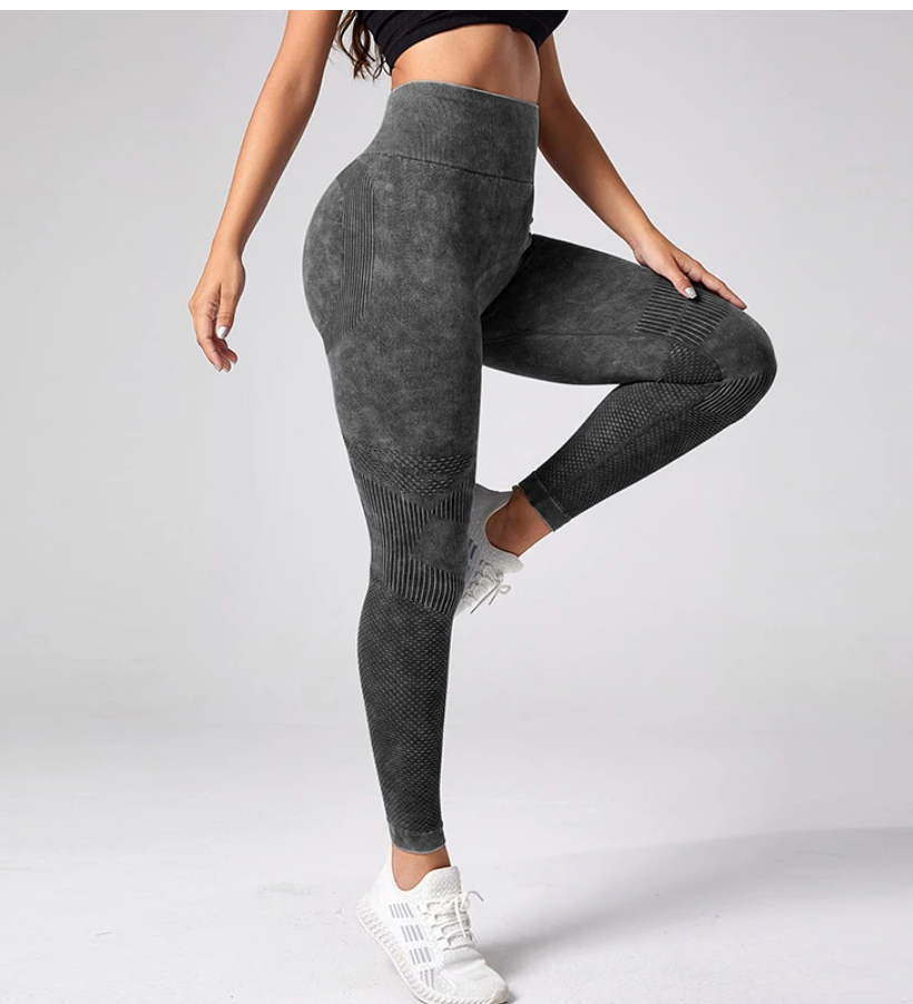 Legging de sport gris sans couture-Leggings femme-PARIS FEMME
