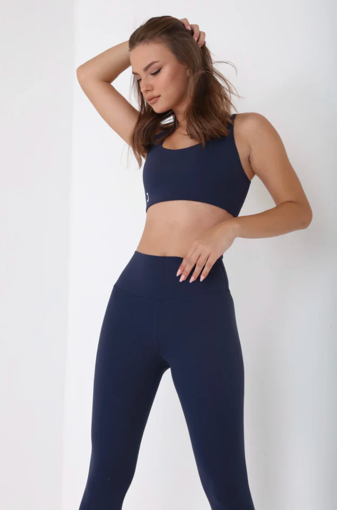 Ensemble de fitness bleu marine élégant-Leggings femme-PARIS FEMME