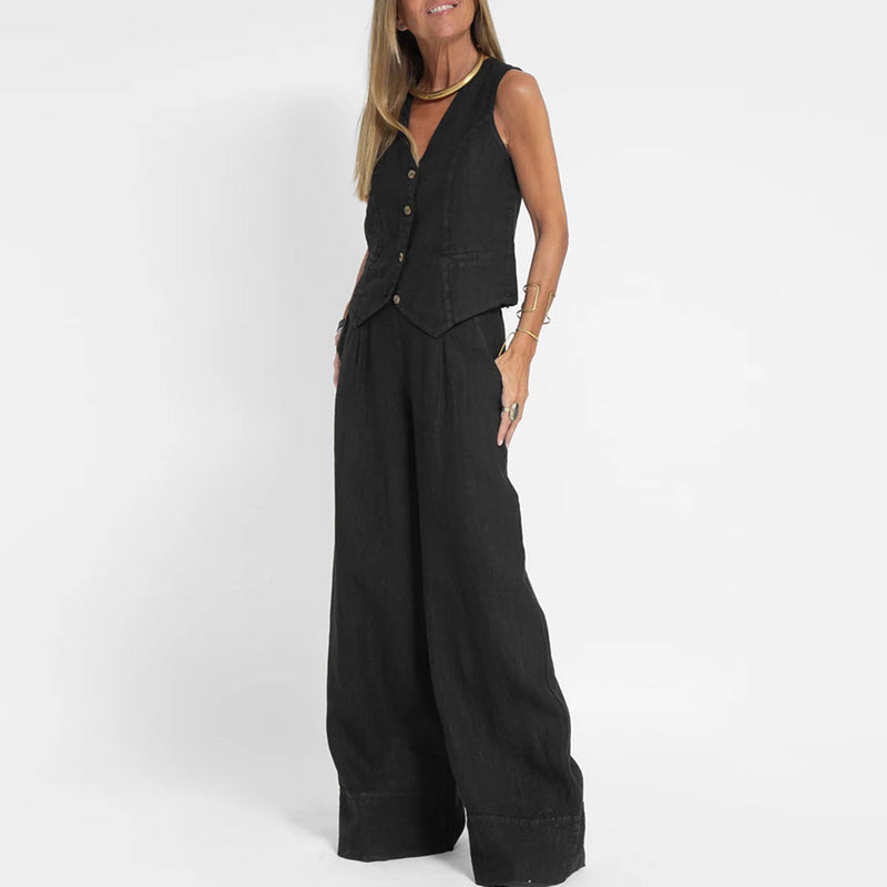 Élégant Pantalon Lin - Confortable - Chic-Chemisier-PARIS FEMME