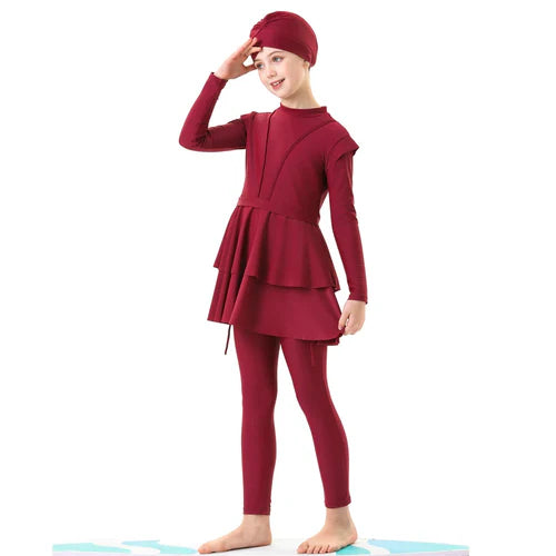 Abaya Modeste 3 Pièces Noir - Burkini Musulman 2024-Burkini-PARIS FEMME