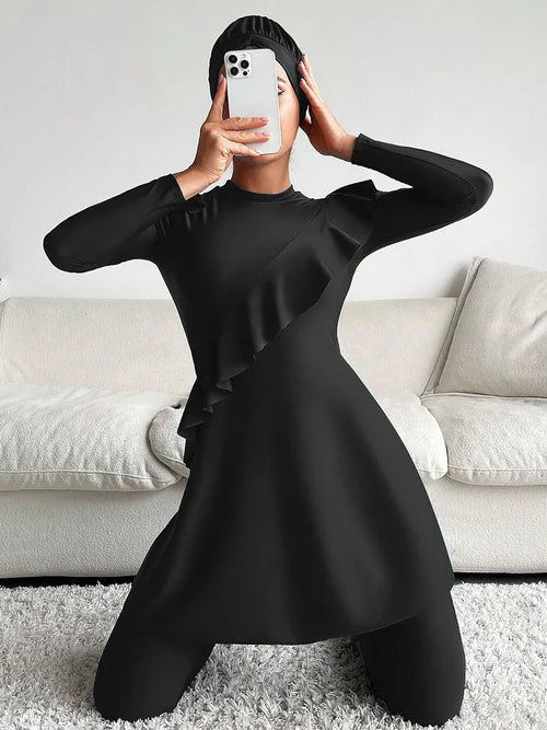 3PCS Burkini - Imprimé floral- Couverture complète-Burkini-PARIS FEMME