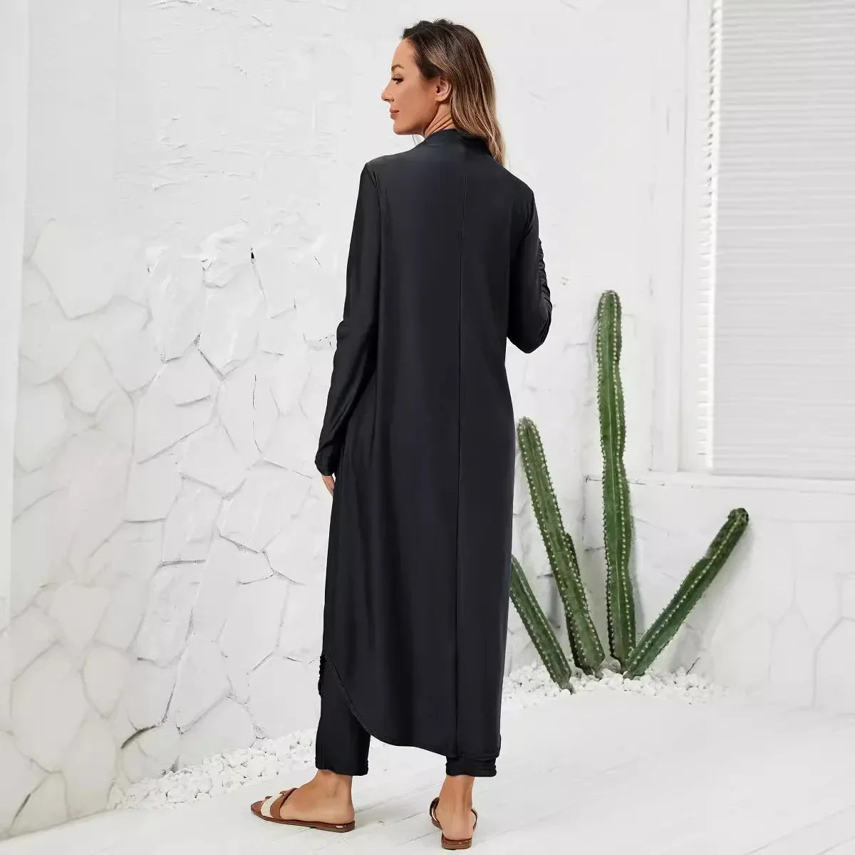 Maillot de bain noir modeste - 3 pièces - Bonnet inclus-Burkini-PARIS FEMME