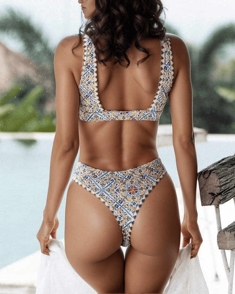Bikinis Boho à taille haute-Costumes Estivaux pour Femmes-PARIS FEMME